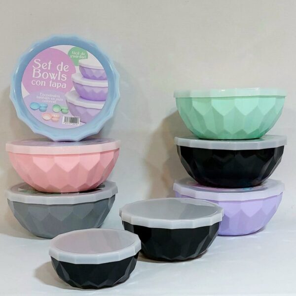 SET DE 3 BOWLS CON TAPA