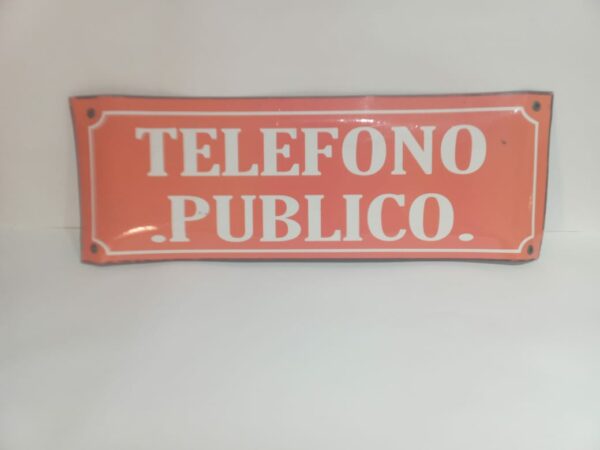 CHAPA "TELEFONO PUBLICO" 38X13 CM.