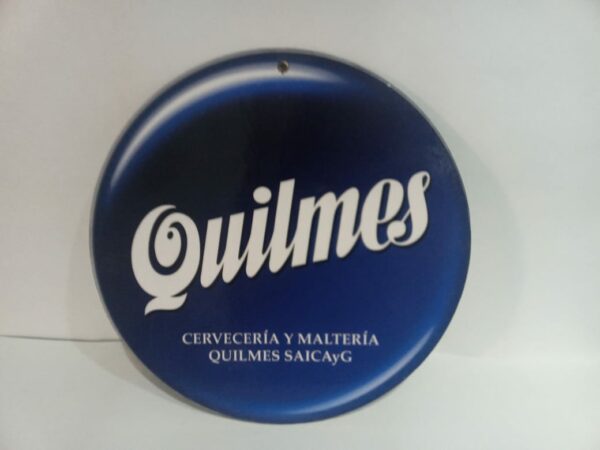 CARTEL CHAPA QUILMES 26 CM.