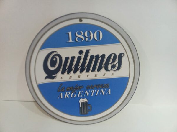 CARTEL CHAPA QUILMES 26 CM.