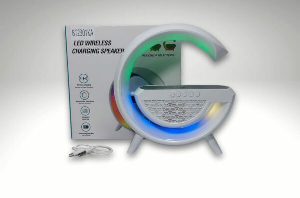 CARGADOR INALAMBRICO CON LUZ LED Y PARLANTE